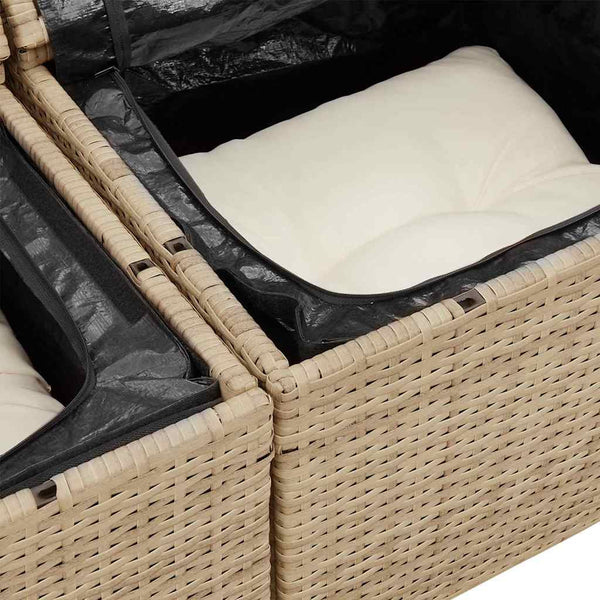 Garten Sofa Set Beige Creme mit Kissen