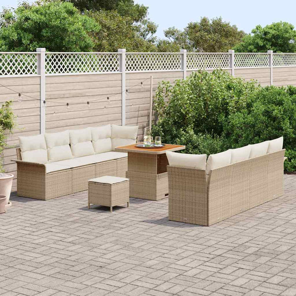 Garten Sofa Set Beige Creme mit Kissen