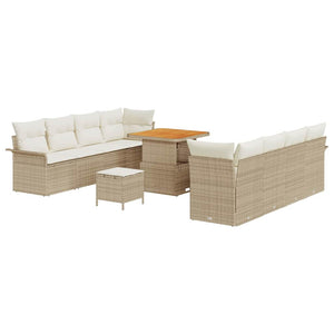 Garten Sofa Set Beige Creme mit Kissen