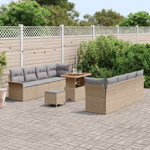 Garten Sofa Set Beige/Hellgrau mit Kissen