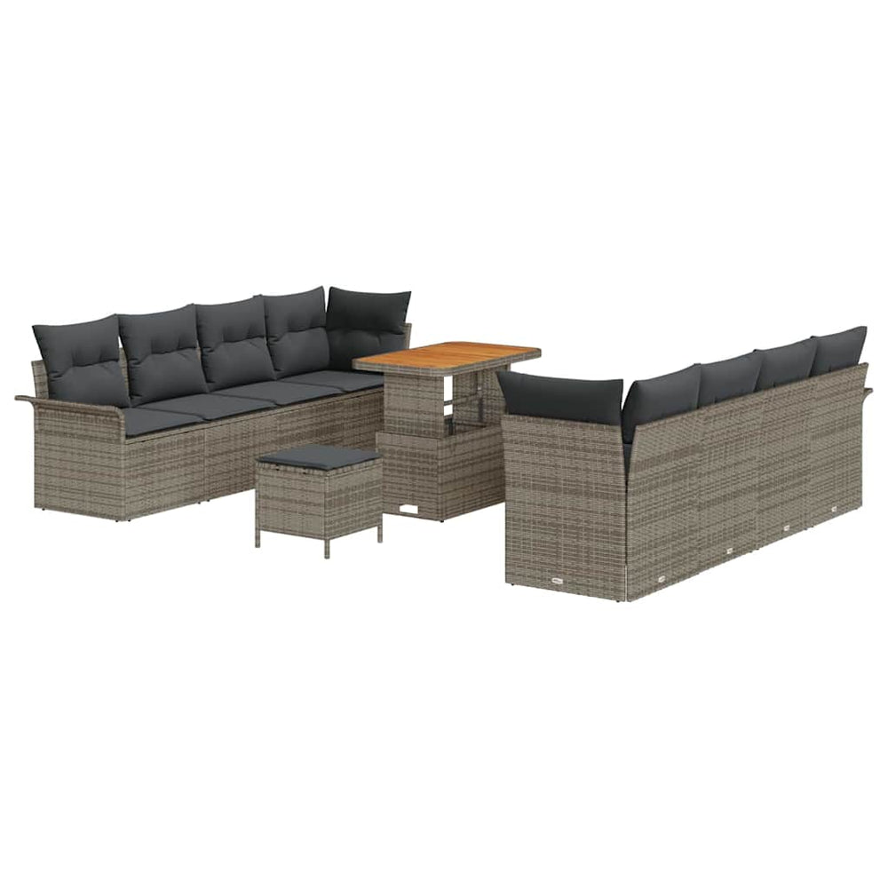 Garten Sofa Set Grau mit Kissen & Stauraum