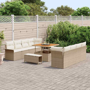 Garten Sofa Set Beige mit Kissen