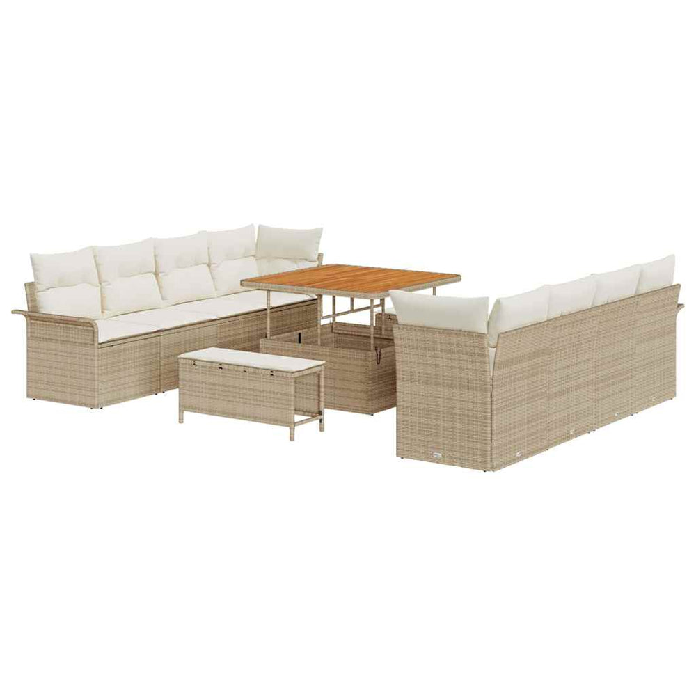 Garten Sofa Set Beige mit Kissen