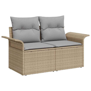 Garten Sofa Set Beige/Hellgrau mit Kissen