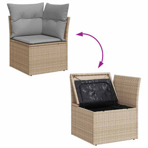 Garten Sofa Set Beige Hellgrau 8-teilig