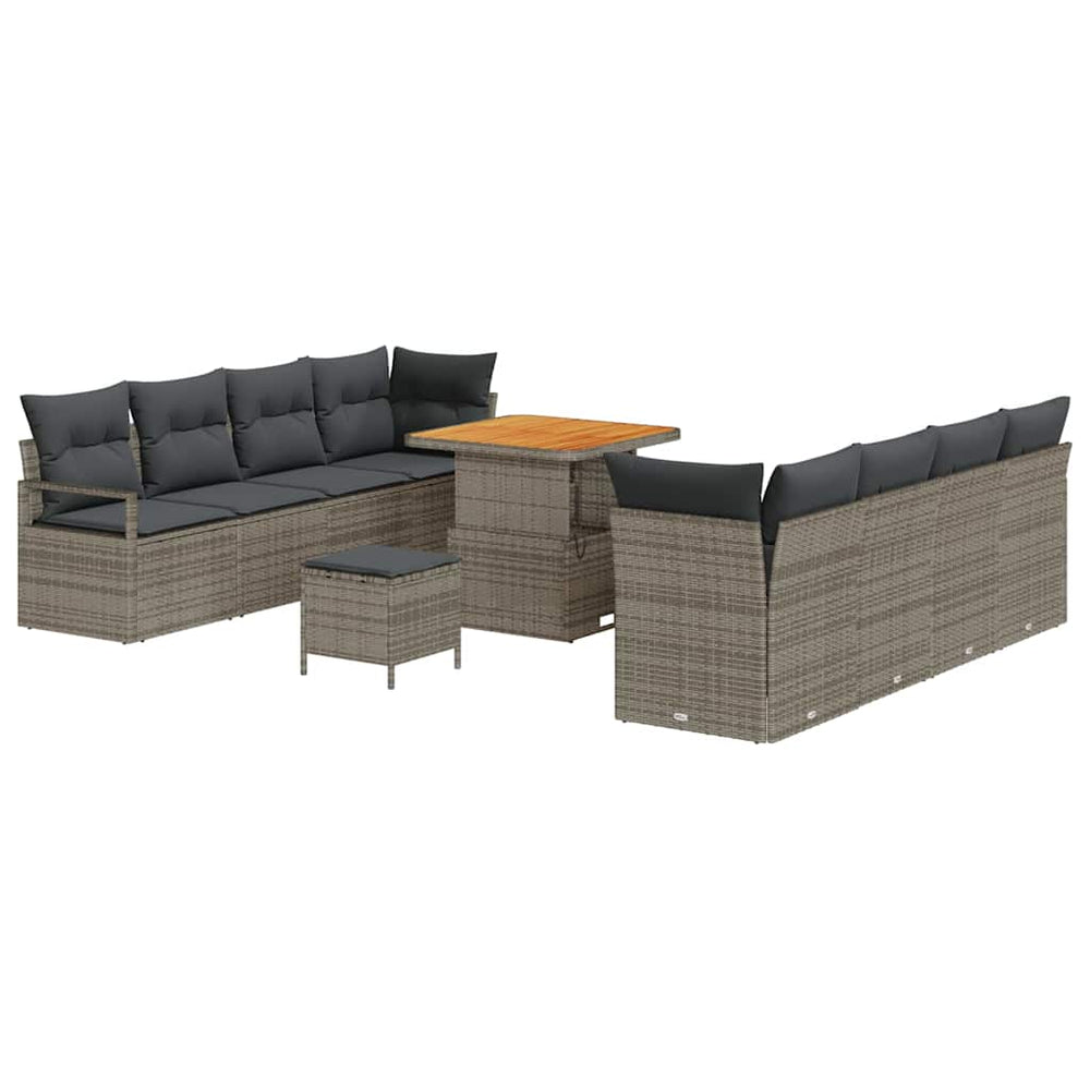 Garten Sofa Set Grau mit Kissen & Stauraum