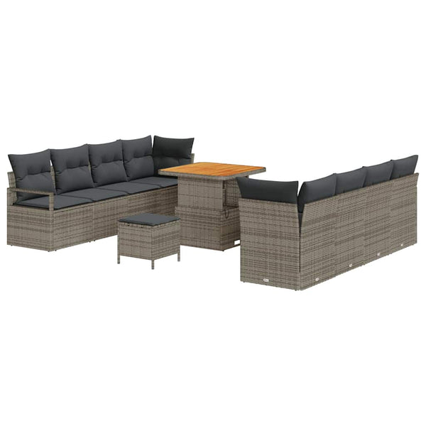 Garten Sofa Set Grau mit Kissen & Stauraum