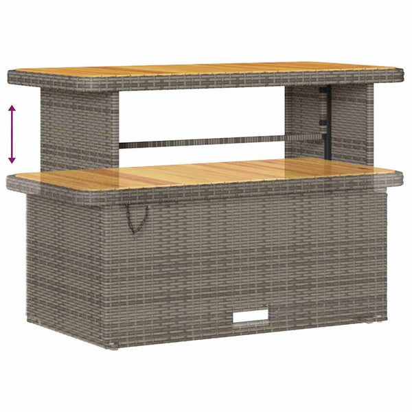 Graues Gartensofa-Set mit Kissen & Stauraum