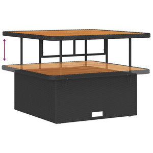 Gartensofa Set Schwarz Creme Poly-Rattan