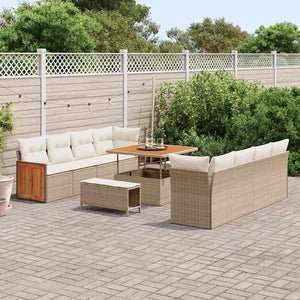 vidaXL Salon de jardin Beige et crème 231 x 224 x 85 cm Résine tressée