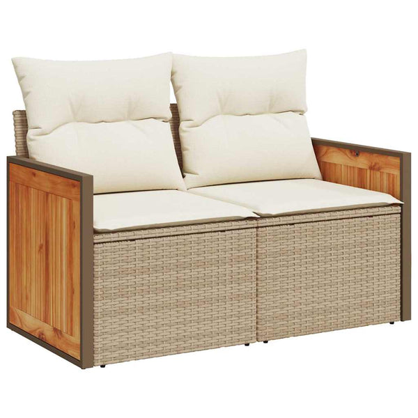 vidaXL Salon de jardin Beige et crème 231 x 224 x 85 cm Résine tressée