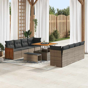 Graues Gartensofa-Set mit Kissen