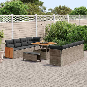 Graues Gartensofa-Set mit Kissen