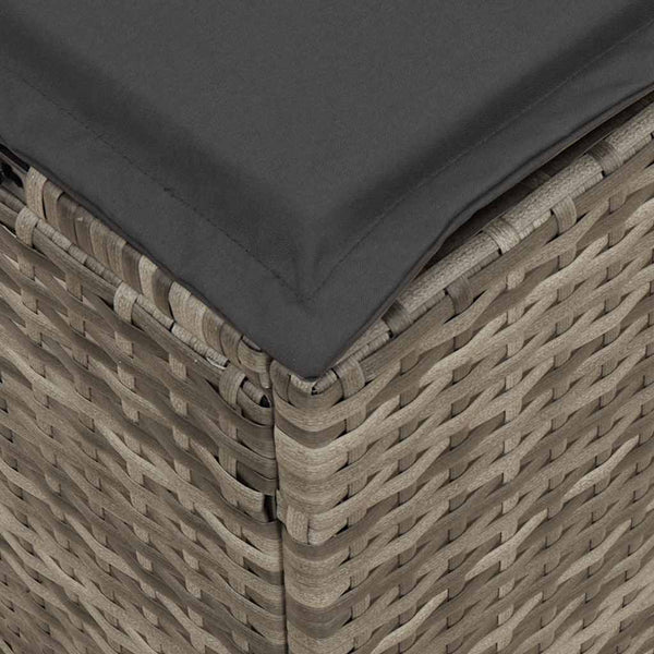 Garten Sofagarnitur L-Form Grau Poly Rattan 4-tlg.