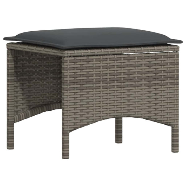 Garten Sofagarnitur L-Form Grau Poly Rattan 4-tlg.