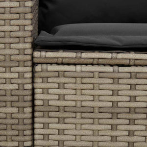 Garten Sofagarnitur L-Form Grau Poly Rattan 4-tlg.