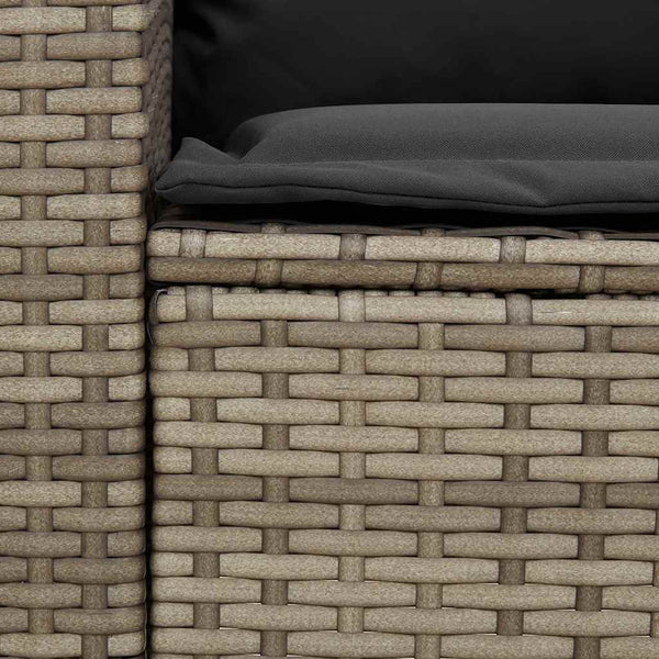 Garten Sofagarnitur L-Form Grau Poly Rattan 4-tlg.
