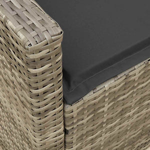 Garten Sofagarnitur L-Form Grau Poly Rattan 4-tlg.