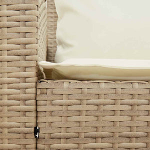 4-tlg. Garten Sofagarnitur Beige Poly Rattan