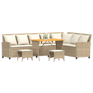 4-tlg. Garten Sofagarnitur Beige Poly Rattan