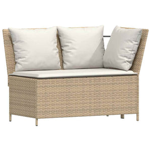 4-tlg. Garten Sofagarnitur Beige Poly Rattan