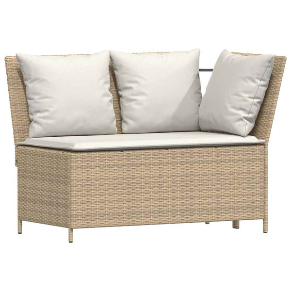 4-tlg. Garten Sofagarnitur Beige Poly Rattan