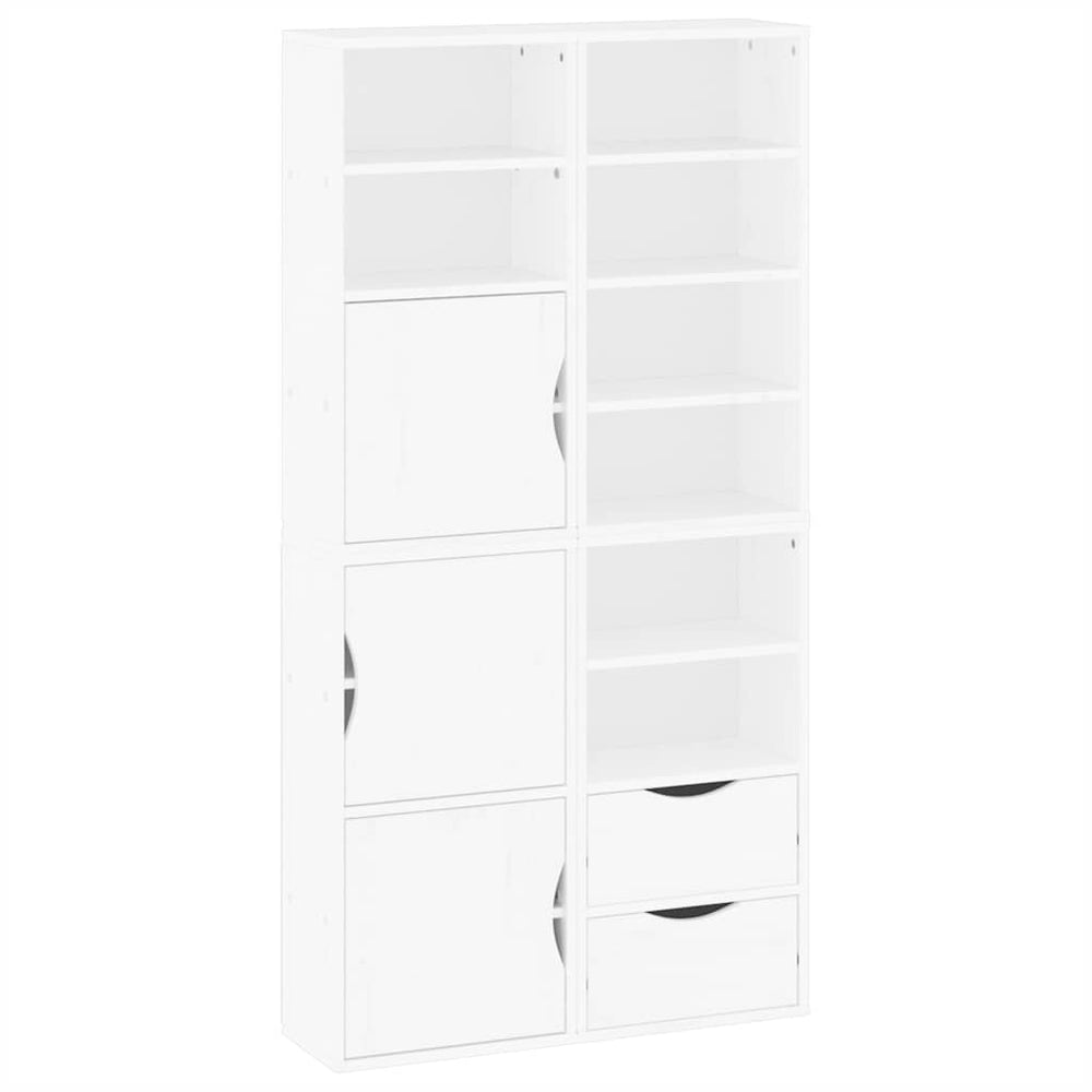 ODDA Beistellschränke, 4er Set, Kiefer Massivholz Weiß