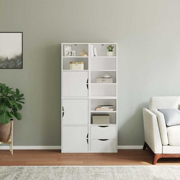 ODDA Beistellschränke, 4er Set, Kiefer Massivholz Weiß