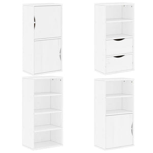 ODDA Beistellschränke, 4er Set, Kiefer Massivholz Weiß