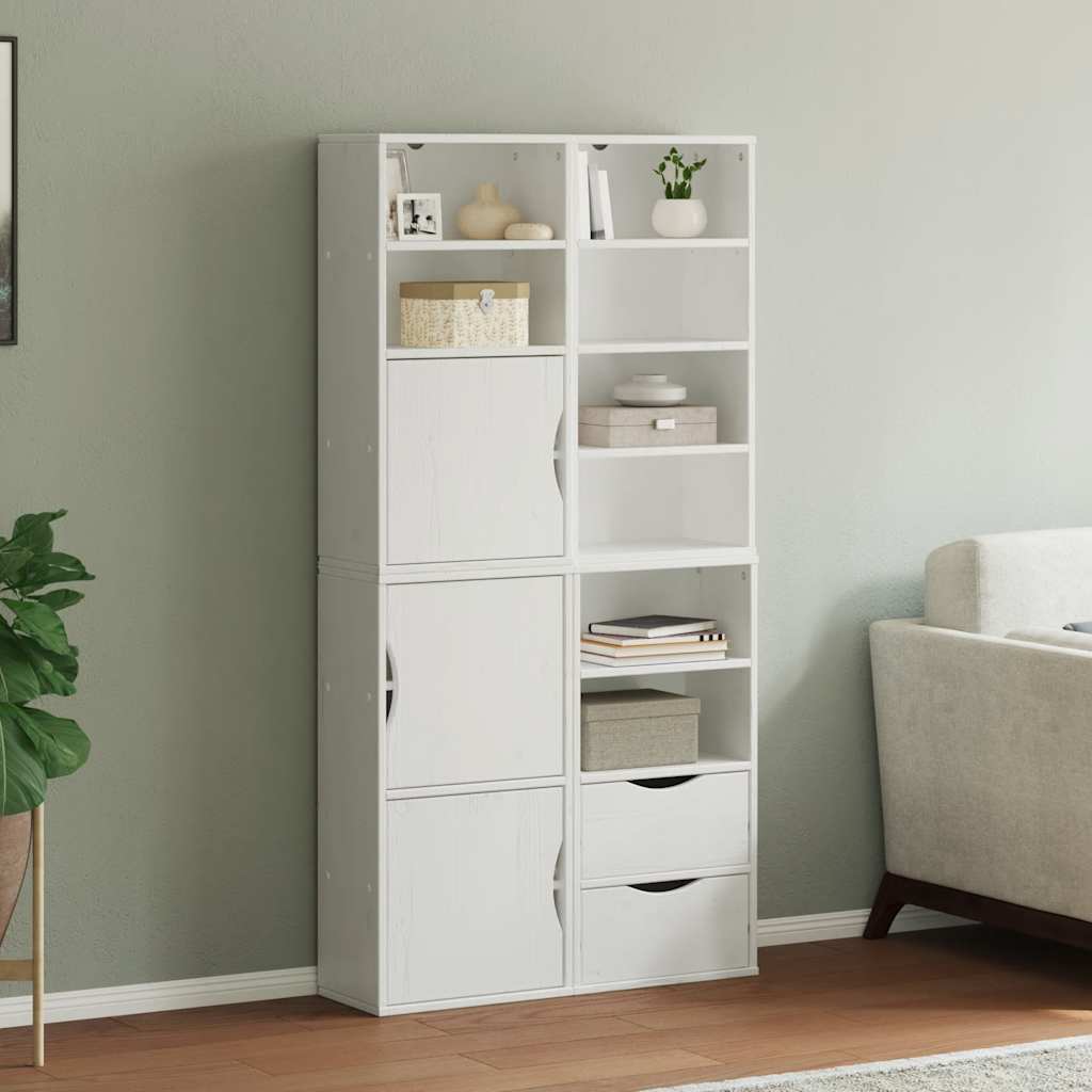 ODDA Beistellschränke, 4er Set, Kiefer Massivholz Weiß