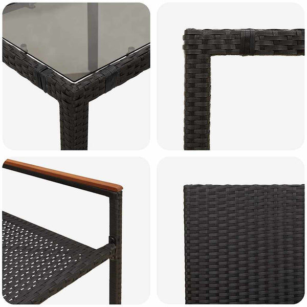 vidaXL Ensemble de salle à manger de jardin 7 pièces en résine tressée noir
