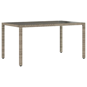 Garten Essgruppe 7-teilig Grau Rattan