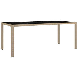 9-teilige Garten Essgruppe Beige Poly-Rattan