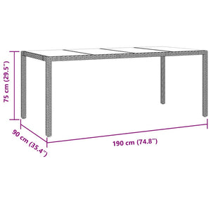 9-teilige Garten Essgruppe Beige Poly-Rattan