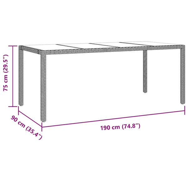 9-teilige Garten Essgruppe Beige Poly-Rattan