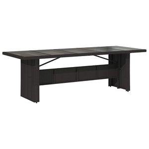 11-teilige Garten Essgruppe Schwarz Poly-Rattan