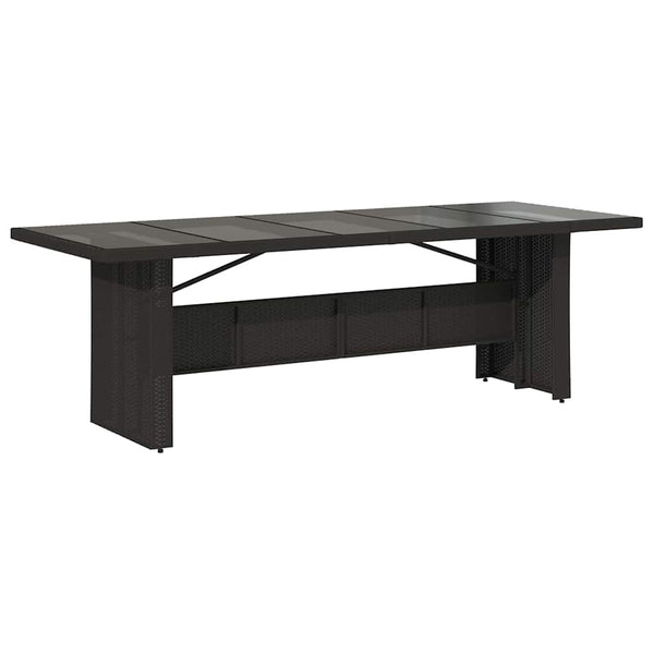 11-teilige Garten Essgruppe Schwarz Poly-Rattan