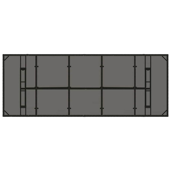 11-teilige Garten Essgruppe Schwarz Poly-Rattan
