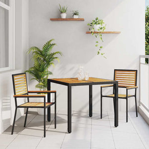 3-teilige Garten Essgruppe Poly-Rattan