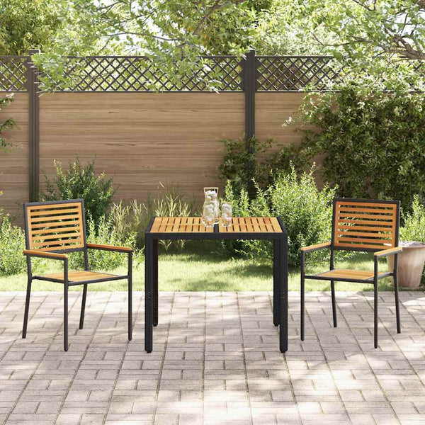 3-teilige Garten Essgruppe Poly-Rattan