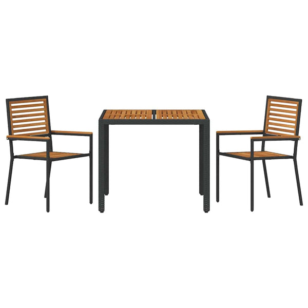 3-teilige Garten Essgruppe Poly-Rattan