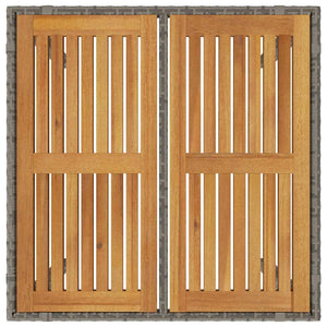 3-teilige Garten Essgruppe Poly-Rattan Grau Braun