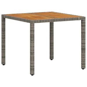 Garten Essgruppe 5-teilig Poly-Rattan Grau Braun
