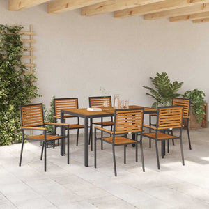 Garten Essgruppe 7-teilig Poly-Rattan Schwarz Braun