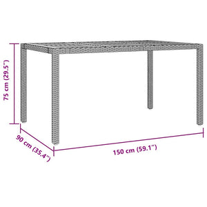 Garten Essgruppe 7-teilig Poly-Rattan Schwarz Braun