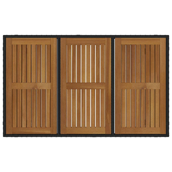 Garten Essgruppe 7-teilig Poly-Rattan Schwarz Braun