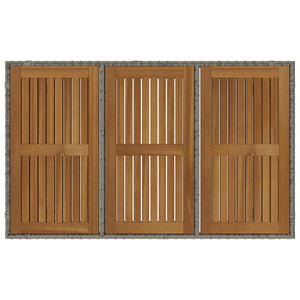7-teilige Garten Essgruppe Grau Braun Poly Rattan