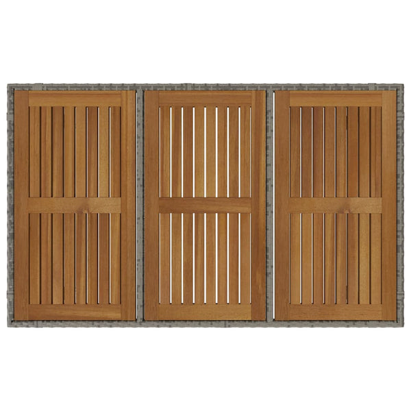 7-teilige Garten Essgruppe Grau Braun Poly Rattan
