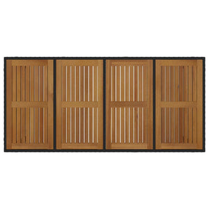 vidaXL Salon de salle à manger de jardin 9 pcs Noir et marron Résine tressée