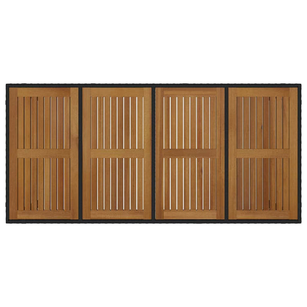 vidaXL Salon de salle à manger de jardin 9 pcs Noir et marron Résine tressée